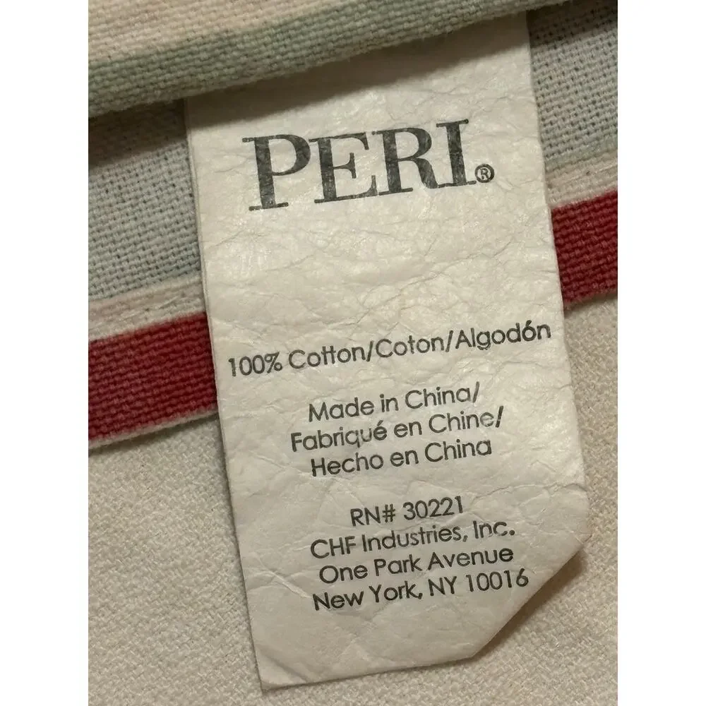 Peri  Floral Shower Curtain All Cotton EUC